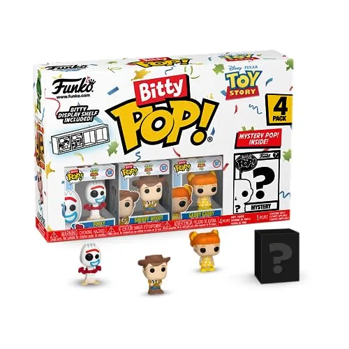 Funko Bitty Pop! Toy Story - Forky 4PK - Forky, Woody, Gabby Gabby und eine Überraschungs-Mini-Figur - 0.9 Inch (2.2 cm) - die Toys Sind Los! Sammlerstück Stapelbares Display-Regal Inklusive