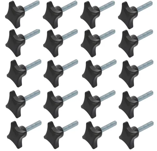 Walter Bethke GmbH & Co. KG Kreuzgriffschraube M6 x 60 mm - 20 Stück - Praktisches Set mit 20 Kreuzgriffschrauben M6 x 60 mm und Griff Ø 32 mm, ideal für einfache Handhabung und vielseitige Anwendungen.