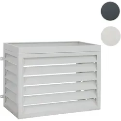 Verkleidung für Klimaanlage/Wärmetauscher HWC-O43 mit Pflanzkasten, Abdeckung, Metall 77x104x50cm ~ grau-weiß