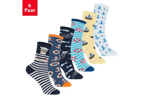 Footstar Freizeitsocken Bunte Kinder Baumwoll Basic Socken (6 Paar) Fun Motive