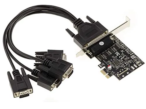 Kalea Informatique PCI-Express-Karte (PCIE) Serie RS232, 4 Ports auf Stecker, Chipsatz ASIX MOSCHIP 99100 – Windows, Linux, DOS.