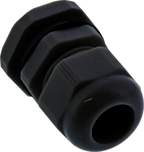 InLine Kabeldurchführung PG 7 Nylon IP68 3,5-6mm, schwarz, 10 Stück, Neopren, Nylon, Schwarz, 43 g, 80 mm, 120 mm, 25 mm