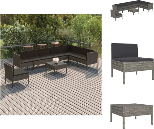 vidaXL 9-tlg. Garten-Lounge-Set mit Auflagen