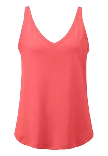 hessnatur Damen Top aus Bio-Baumwolle und Leinen - Puristisches V-Ausschnitt Top mit schmalen Trägern. Der hochwertige Materialmix aus Leinen und Bio-Baumwolle sorgt für einen angenehmen Tragekomfort und eine lebendige Optik. Perfekte Passform im regulären Schnitt.