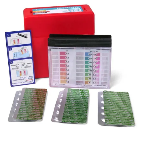 Pooltester ''PRO+'' Chlor, Brom, Alkalinität + pH-Wert Schwimmbad Test Analyse