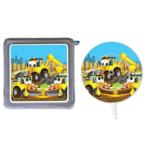 MeinBaby123® Schutzfolie kompatibel mit Toniebox und Ladestation | Schutzcover selbstklebend I Folie Sticker I Toniebox Zubehör (Ladestation Bundle: Bagger)