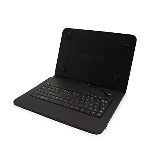 Hülle inkl. Deutscher QWERTZ Tastatur für Samsung Galaxy Tab S2 (9.7 Zoll) und AntiReflexfolie (matt) in SCHWARZ [passend für Modell SM-T810, SM-T813, SM-T815, SM-T819]