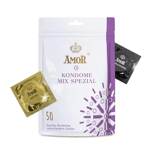 AMOR Premium Mix Special, Extra Vielfalt, Probierpaket, Ø 53/54 mm, 50 Stück