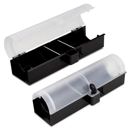 satis Köderbox Ratte I Kinder- und Haustiersicher I Effektive Ratten Köderstation für Rattengift, Giftköder I Rattenköderstation, Rattenköderbox Haus, Garten I Maus Mäuse (2er Set)