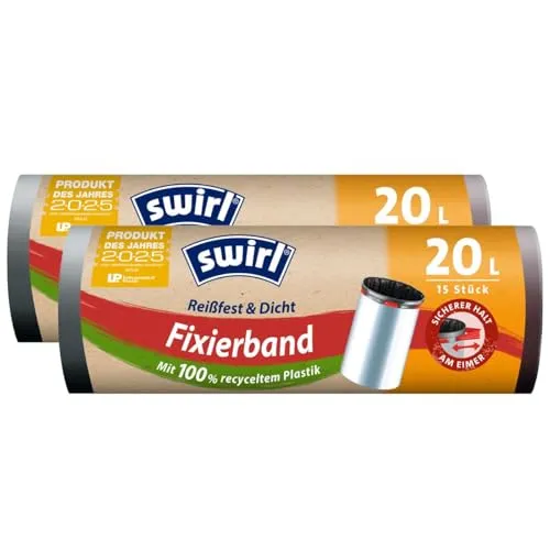 2X Swirl Fixierband Müllbeutel 20L (15 STK./Rolle) von Swirl
