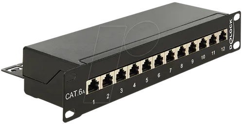 DELOCK 43310 - 12-Port Patchpanel Cat.6a, 10