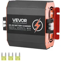 VEVOR 12V 30A DC/DC-Batterieladegerät 375W - Batterieladegerät für Blei-Säure und Lithium-AGM-GEL, mit Aluminiumgehäuse, max. 30A Ladestrom und Temperaturbereich von -20 °C bis 50 °C, ideal für verschiedene Batterietypen.