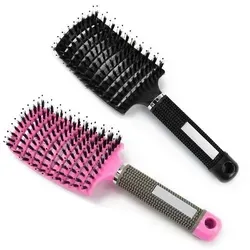 2er Set Haarbürste Schwarz Rosa mit Wildschweinborsten - Haarbürste ohne Ziepen – Ideal für sanftes Bürsten ohne Ziepen und Verwicklungen. Mit hochwertigem Belüftungsdesign zur beschleunigten Trocknung, perfekt für alle Haartypen. Enthält 2 Bürsten in Schwarz und Rosa.
