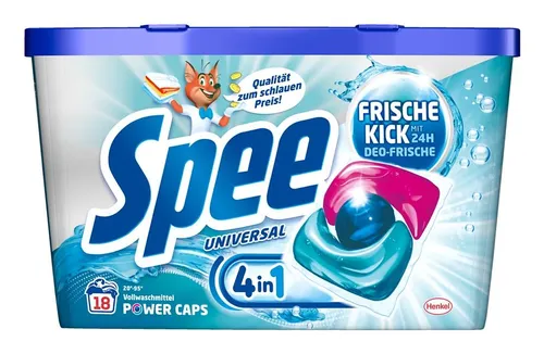 Power Caps 18 WL Frische Kick - 4in1 Power Caps für strahlend saubere Wäsche, 18 Stück für langanhaltende Frische und einfache Anwendung