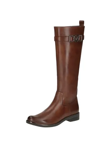 CAPRICE Damen Hohe Stiefel mit Absatz aus Leder, Elegant in Braun (Cognac Nappa) - 38.5 EU - Wanderschuhe mit AIRMOTION Sohlentechnologie für optimale Luftzirkulation und federnden Komfort. Ideal für Alltag und besondere Anlässe, passen sich perfekt an die Fußform an.