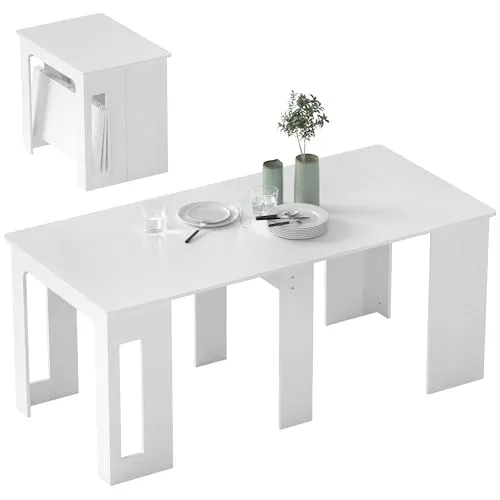 HOMCOM Ausziehbarer Esstisch 60-180x85cm - Esszimmertisch für bis zu 6 Personen, platzsparend und modern, ideal für Küche oder Wohnzimmer, flexibel ausziehbar für jeden Anlass.