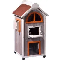 Dobar Großes Katzenhaus Fancy Cat aus Holz