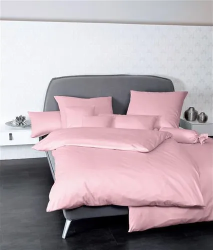 Janine Mako Satin Bettwäsche Uni Colors 155 x 200 cm rosa - Bettwäsche-Set aus 100% Mako-Baumwolle, hautsympathisch und feuchtigkeitsregulierend. Ideal für Wasserbetten, bügelleicht und pflegeleicht. Erleben Sie höchsten Schlafkomfort!