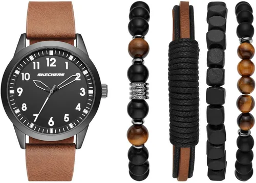 Skechers Quarzuhr SR9065, (Set, 5-tlg., mit 4 Schmuckarmbändern), Armbanduhr, Herrenuhr, analog, Geschenkidee