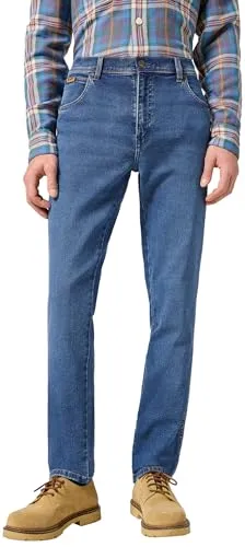 Wrangler 5-Pocket-Jeans TEXAS SLIM - epic soft material blau 42 - Herren-Shorts aus elastischem Denim mit epic soft material für höchsten Tragekomfort, ideal für lässige Outfits.