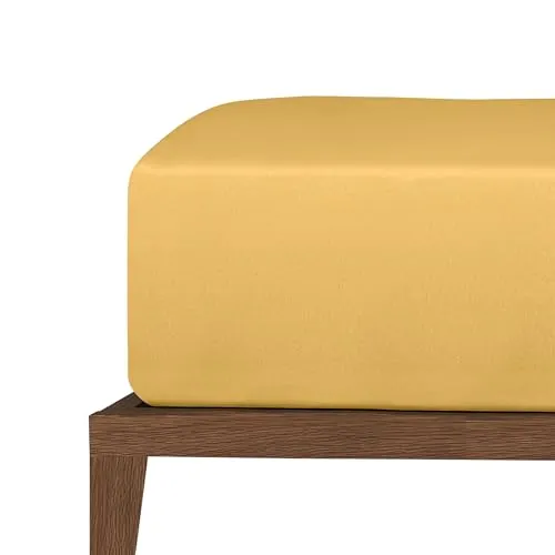 Uncover by Schiesser Spannbettlaken New Jersey - Edeljersey - 150 x 200 cm - Senf