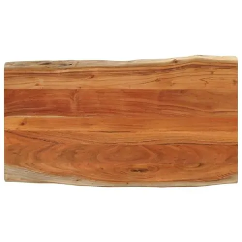 vidaXL Massivholz Tischplatte 100x60cm - Bartischplatte aus hochwertigem Akazienholz mit rustikaler Baumkante – ideal zur Auffrischung oder für individuelle Möbelprojekte.