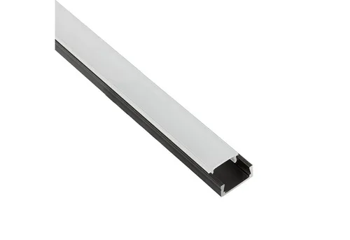 tktrading24 LED-Stripe-Profil A15 LED Aluprofil Schwarz mit Abdeckung – Premium LED-Profil