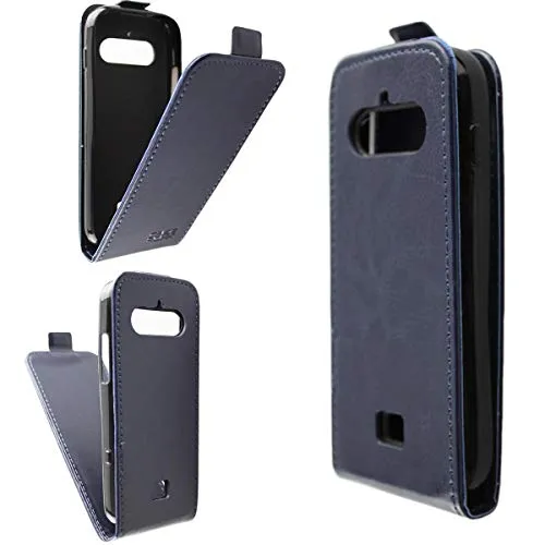 caseroxx Flip Cover für Doro 730X / 780X in blau – Handy-Tasche mit Kreditkartenfächern & Magnetverschluss aus Kunstleder, schlank & funktional