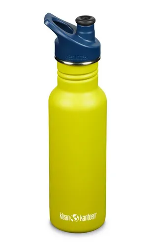 Klean Kanteen Classic Narrow Sports Cap Trinkflasche 800ml - Grün - Robuste Edelstahl-Trinkflasche mit Sport-Ventil und Silikonhalm, ideal für aktive Lebensstile und umweltbewusste Nutzer.