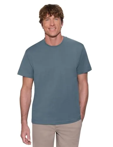 Street One MEN Basic T-Shirt aus Reiner Baumwolle Vintage Blue XXL