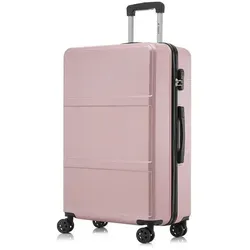 YONSLY XL Koffer Trolley Reisekoffer mit 4 Rollen in pink von YONSLY