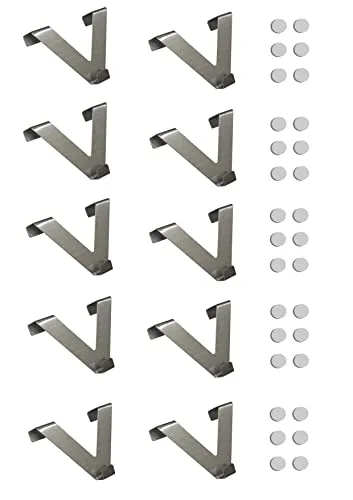 HOME WOHNIDEEN Fensterhaken EASY FIX - V-Form - 10er Pack - Praktische Fensterhaken in V-Form für Fenster- und Türstärken bis 2 cm. Ideal für die einfache Befestigung von Rollos oder als vielseitige Garderobenlösung. Aus robustem Aluminium, 10er Set.
