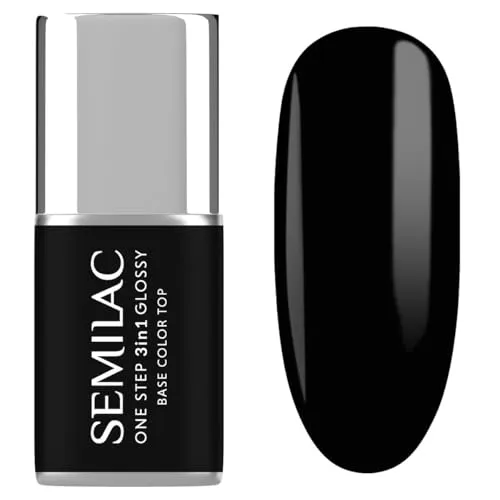 Semilac UV Nagellack 3in1 One Step Glossy S190 The Black 7 ml