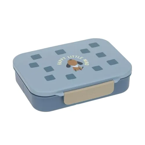 LÄSSIG Kinder Brotdose Frühstücksbox BPA-frei mit herausnehmbarer Trennung/Bento-Lunchbox Pattern Party blue/green