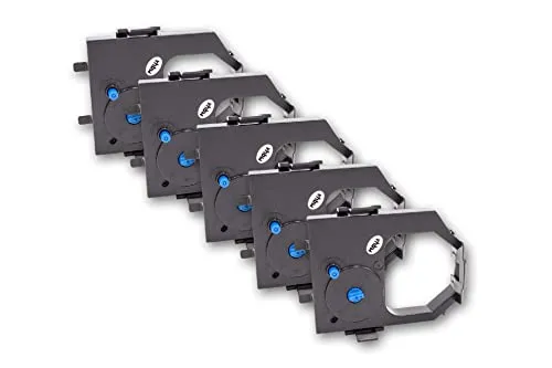 vhbw 5x Farbband Schriftband kompatibel mit IBM 2380-001, 11A3540, 2380-1, 2381, 2380, 1040930, 2300 Nadeldrucker, Bondrucker - Schwarz