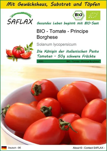 SAFLAX Gemüsesamen SAFLAX - Anzuchtset - BIO - Tomate - Principe Borghese