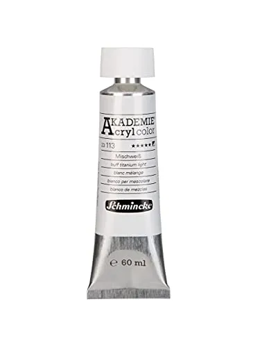 Schmincke - AKADEMIE Acryl color, Mischweiß in 60 ml-Tube, 23113011, feine Künstler-Acrylfarbe, brillant, hoch lichtecht und kadmiumfrei, für Acrylmalerei, Mixed Media