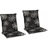 Beautissu Flores Niedriglehner-Auflage 100x50x6cm - Hochwertige Niedriglehner-Auflage im eleganten Design, perfekt für Gartenstühle. Mit stabilen Befestigungsbändern und 6 cm Polsterung für hohen Komfort. Maße: 100x50x6cm.