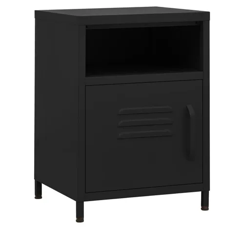 vidaXL Nachttisch Schwarz 35x35x51 cm aus Stahl von vidaXL