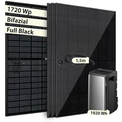 VALE Balkonkraftwerk Komplettset mit Solarspeicher - Balkonkraftwerk mit bifazialen Solarmodulen und 1.920 Wh EcoFlow Speicher. Perfekte Lösung für flexible Stromversorgung auf Balkon oder Terrasse – einfach Plug&Play!