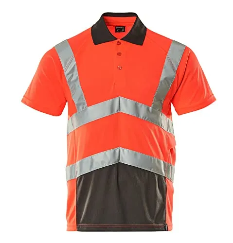 Anadia Polo-Shirt SAFE YOUNG - Hi-Vis Rot/Dunkelanthrazit, Größe S - Arbeits- & Schutzkleidung mit fluoreszierendem Design und elastischen Reflexstreifen für optimale Sichtbarkeit und Bewegungsfreiheit. Zertifiziert für 25 Waschungen, ideal für sicheres Arbeiten.