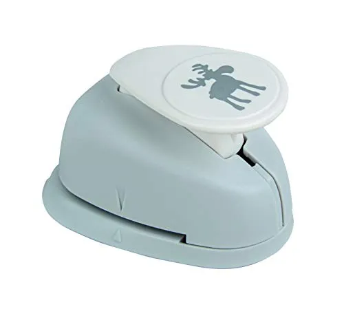 Rayher Hobby 89762000 Motivstanzer Elch, ø 2,54 cm- 1 Zoll, geeignet für Papier/Karton bis zu 200g/m², Orange