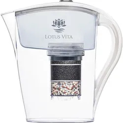 Lotus Vita Wasserfilter Kanne Family 1,8L - Natura Plus - Filter für sauberes Trinkwasser, ideal für Familien. Entfernt Schadstoffe und sorgt für besten Geschmack dank innovativer PiVitalis Technologie.