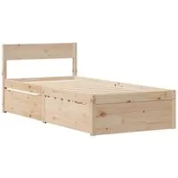 vidaXL Massivholzbett mit Schubladen 90x200cm - Modernes Einzelbett aus massivem Kiefernholz mit praktischem Stauraum durch Schubladen, ideal für Ordnung im Schlafzimmer.