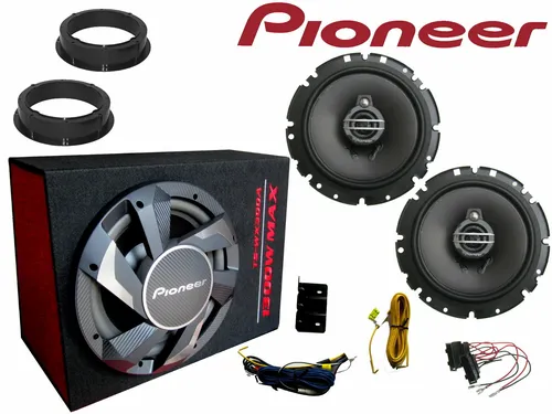 Pioneer Aktiv Subwoofer Set für VW LUPO 1998-2005 - Car-HiFi-Lautsprecher mit 3-Wege-System und 1800 Watt max. Leistung für kraftvollen Sound, ideal für Musikliebhaber im Auto.