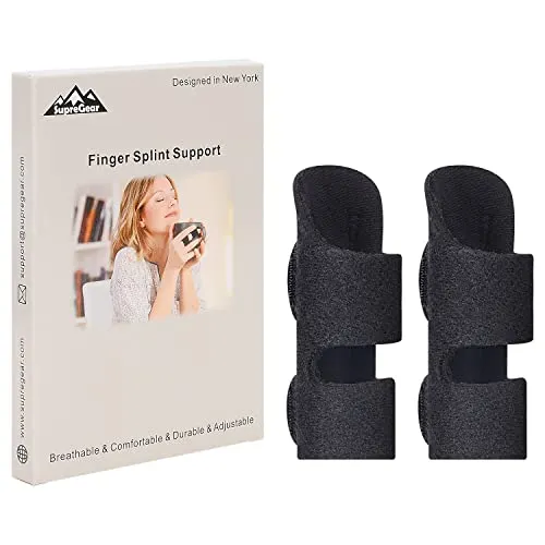 supregear Fingerschiene 2er-Pack - Bandagen & Schienen zur Fingerunterstützung, ergonomisches Design mit abnehmbarer Aluminiumstange für optimalen Komfort und Unterstützung beim Tragen.