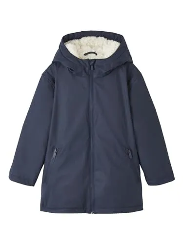 Vertbaudet Jungen Regenjacke mit Kapuze & Teddyfleece-Futter