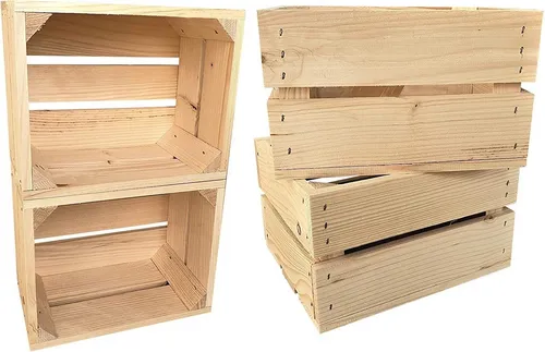 sunnypillow Holzkiste Holzkisten Obstkisten Apfelkisten in vielen Farben zur Auswahl, 4er Set 25x20x15cm