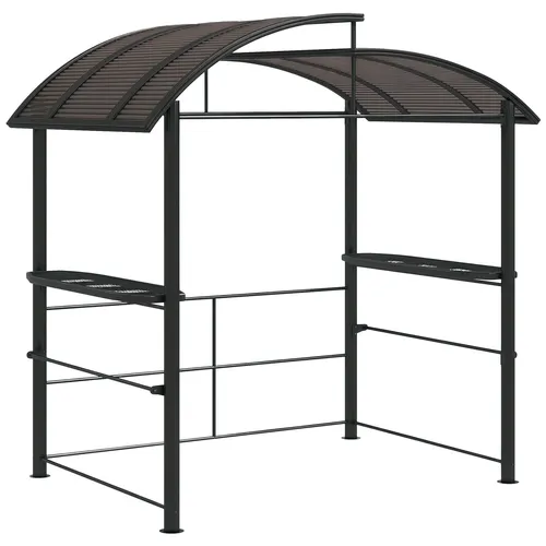 Outsunny Grillpavillon mit Flammschutzdach, UV-geschützt und mit Ablagen - Genießen Sie Grillabende im Freien mit dem robusten Grillpavillon von Outsunny. Das UV-geschützte Dach und die praktischen Ablagen bieten Platz für alles, was Sie benötigen, während Sie bequem und geschützt grillen.