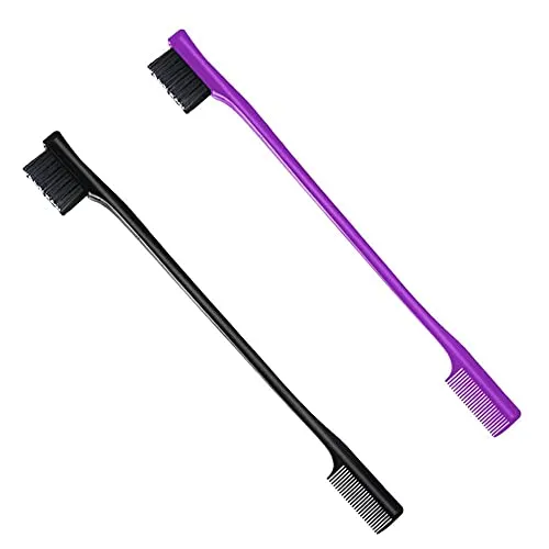 Produktbild Haarkantenbürste, 2 Stück Haare Kantenbürste, Doppelseitige Kontrolle Haarbürsten Kamm, Haar Bürste, Kamm Combo Pack
